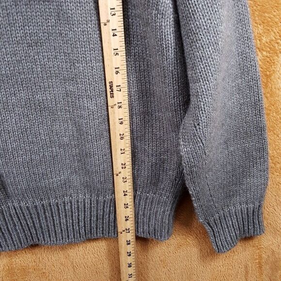 LEMAIRE Sweater Mens Medium Gray Pullover Boxy Chunky Knit Wool Alpaca $895 - Picture 8 of 9